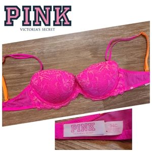 💋 Victoria's Secret PINK Push Up Bra 34C.
